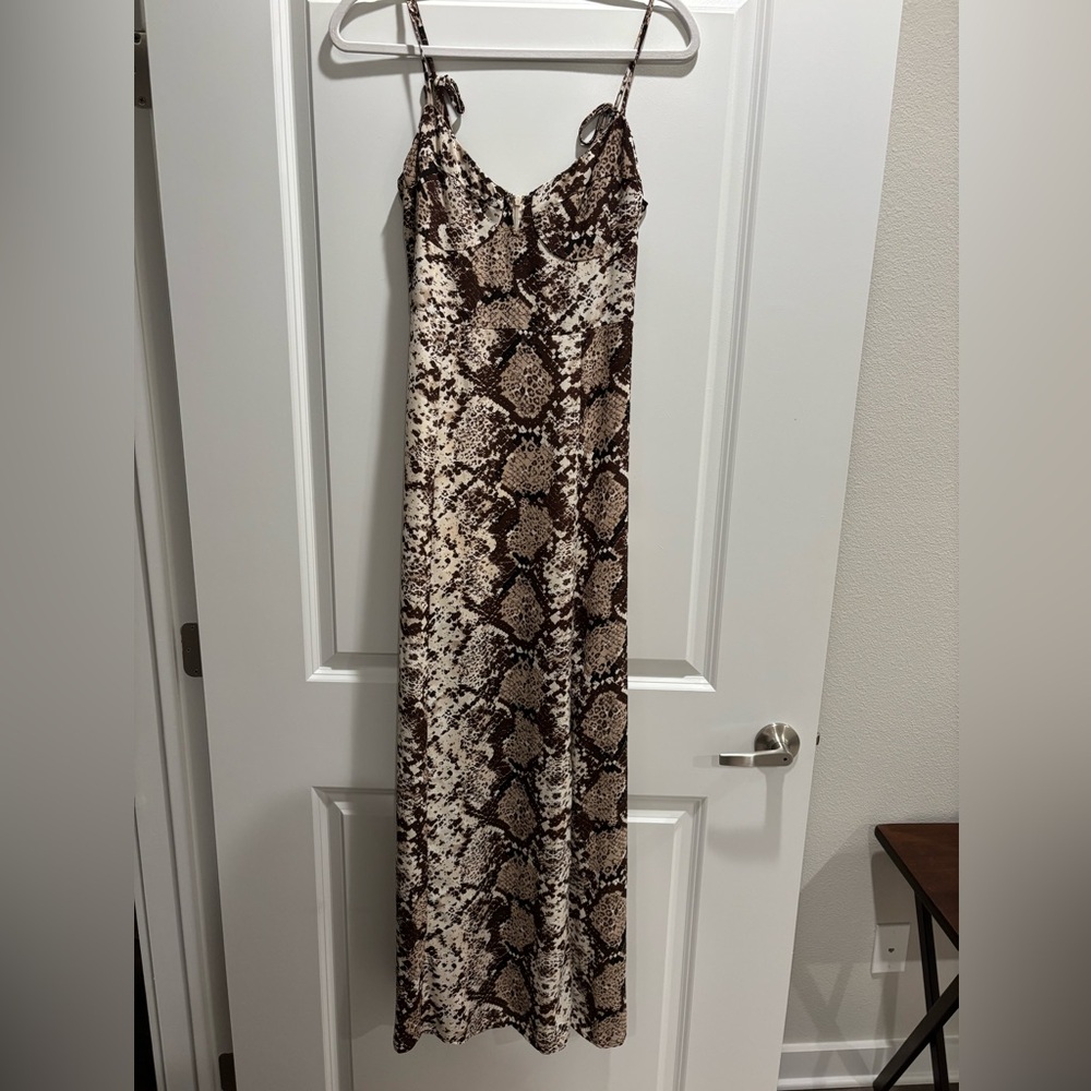 Buddy Love Brown and Cream Maxi Dress